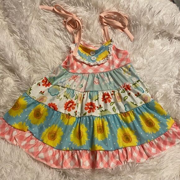 *No Brand* XS (12-18M) Sleeveless Floral Dress - Picture 1 of 4